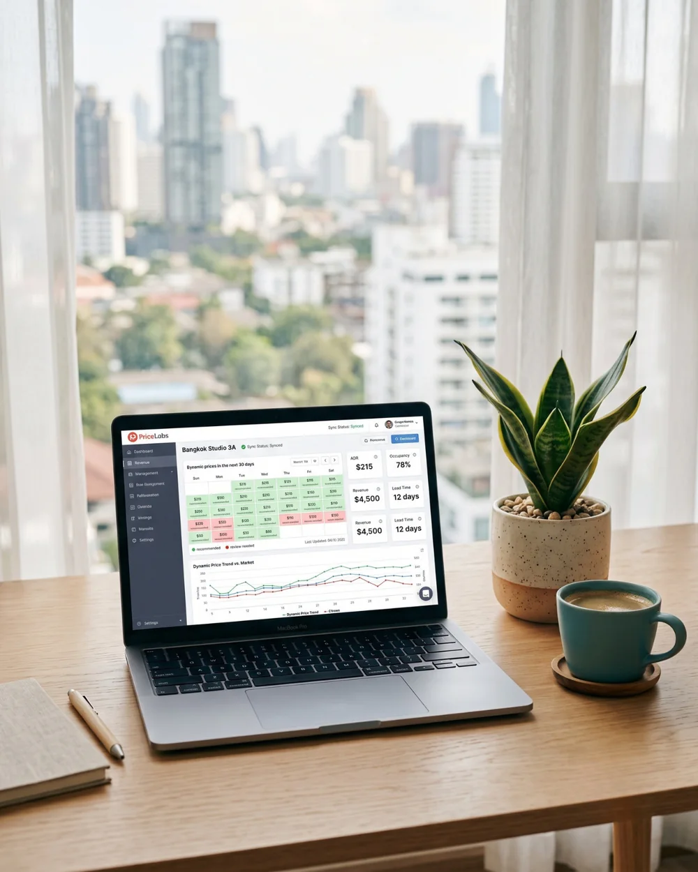 Dynamic pricing dashboard for a Bangkok rental managed by Maison Siam